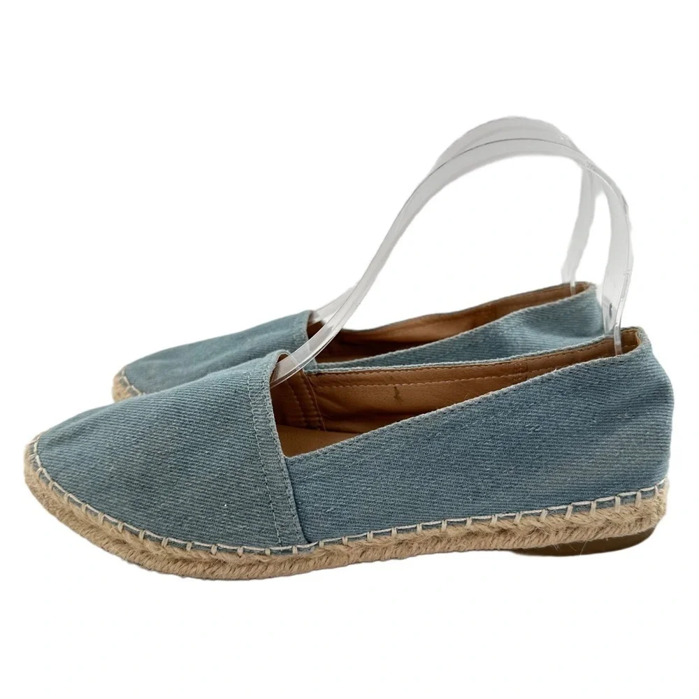 Espirit womens Wyoming flats size 6.5 blue denim pointy toe Espadrilles loafers